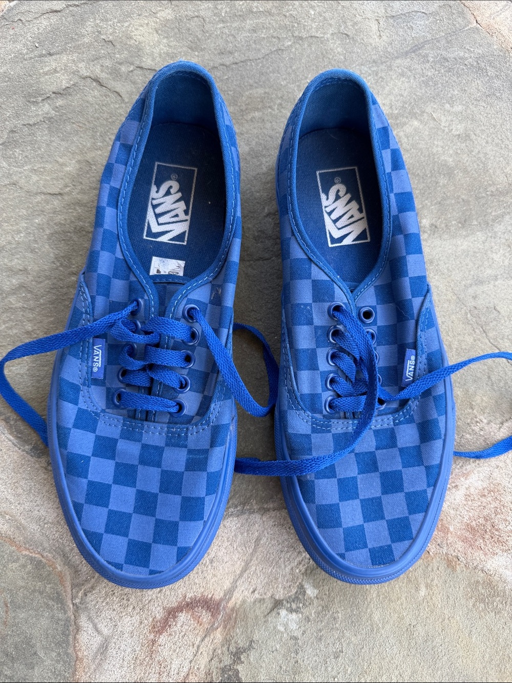 Vans Blue Checkerboard Canvas Low-Top Sneakers